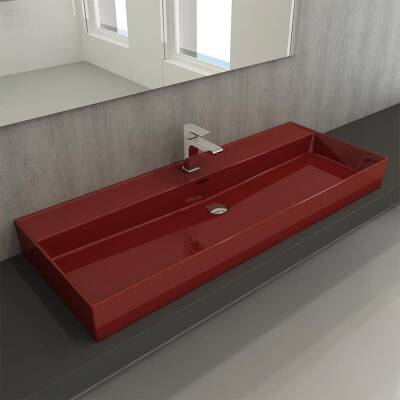 Bocchi Milano Etajerli Lavabo 120 cm Parlak Kırmızı 1394-019-0126 - 2