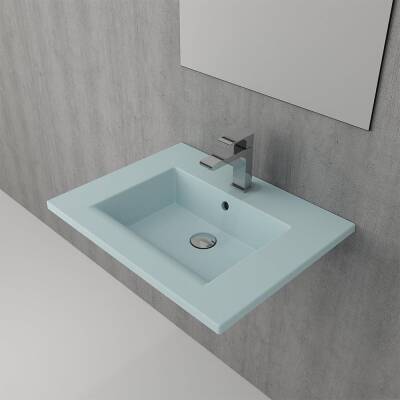 Bocchi Milano Etajerli Lavabo 60 cm Mat Buz Mavi 1161-029-0126 - 2