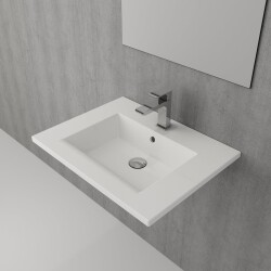 Bocchi Milano Etajerli Lavabo 60 cm Parlak Beyaz 1161-001-0126 - 1