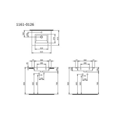 Bocchi Milano Etajerli Lavabo 60 cm Parlak Beyaz 1161-001-0126 - 2