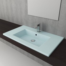 Bocchi Milano Etajerli Lavabo 80 cm Mat Buz Mavi 1113-029-0126 - 2