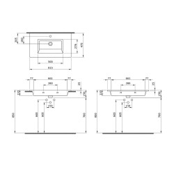 Bocchi Milano Etajerli Lavabo 80 cm Parlak Beyaz 1113-001-0126 - 2