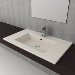 Bocchi Milano Etajerli Lavabo 80 cm Parlak Bisküvi 1113-014-0126 - 2