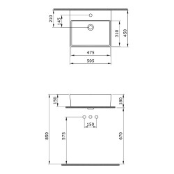 Bocchi Milano Lavabo 50 cm Mat Buz Mavi 1216-029-0126 - 3