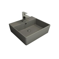 Bocchi Milano Lavabo Tezgah Üstü 50 cm Mat Gri 1216-006-0126 - 1