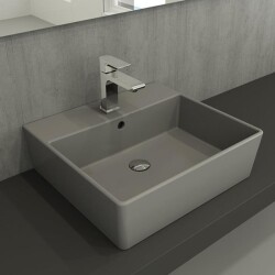 Bocchi Milano Lavabo Tezgah Üstü 50 cm Mat Gri 1216-006-0126 - 2