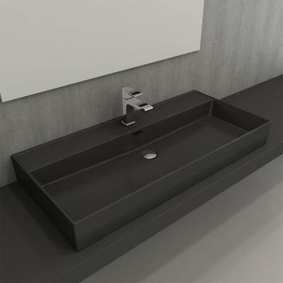 Bocchi Milano Tezgah Üstü Lavabo 100 cm Mat Antrasit 1378-020-0126 - 2