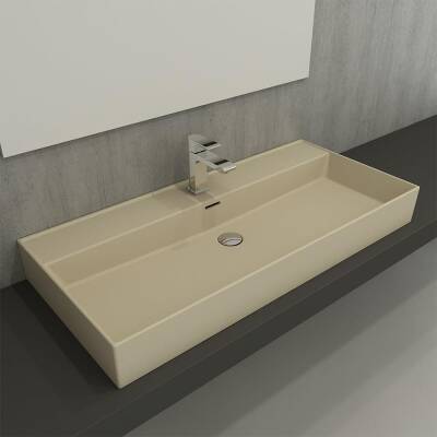 Bocchi Milano Tezgah Üstü Lavabo 100 cm Mat Yasemin 1378-007-0126 - 2