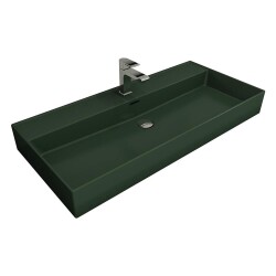 Bocchi Milano Tezgah Üstü Lavabo 100 cm Mat Yeşil 1378-027-0126 - 1