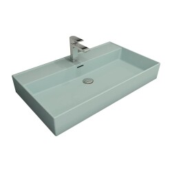 Bocchi Milano Tezgah Üstü Lavabo 80 cm Mat Buz Mavi 1377-029-0126 - 1