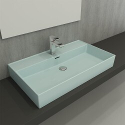 Bocchi Milano Tezgah Üstü Lavabo 80 cm Mat Buz Mavi 1377-029-0126 - 2