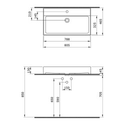 Bocchi Milano Tezgah Üstü Lavabo 80 cm Mat Kahverengi 1377-025-0126 - 3