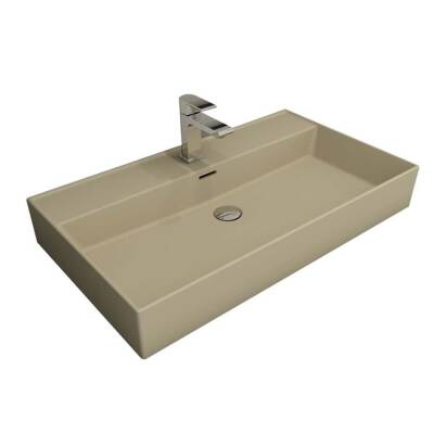 Bocchi Milano Tezgah Üstü Lavabo 80 cm Mat Yasemin 1377-007-0126 - 1