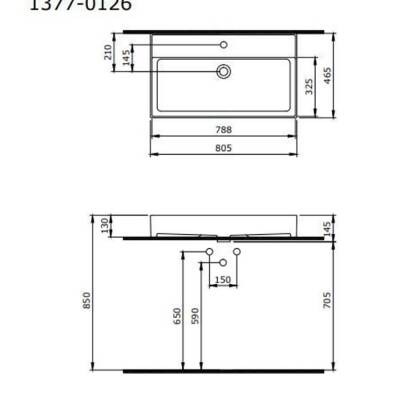 Bocchi Milano Tezgah Üstü Lavabo 80 cm Mat Yeşil 1377-027-0126 - 2