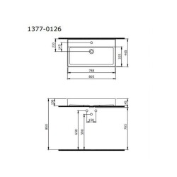 Bocchi Milano Tezgah Üstü Lavabo 80 cm Parlak Bisküvi 1377-014-0126 - 3