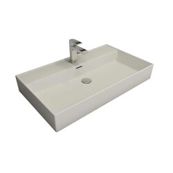 Bocchi Milano Tezgah Üstü Lavabo 80 cm Parlak Bisküvi 1377-014-0126 - 2