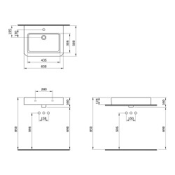 Bocchi Parma Lavabo 65 cm Parlak Beyaz 1123-001-0126 - 3