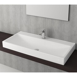 Bocchi Scala Arch Tezgah Üstü Lavabo 100 Cm Mat Beyaz 1079-002-0126 - 2