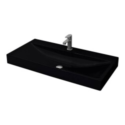 Bocchi Scala Arch Tezgah Üstü Lavabo 100 Cm Parlak Siyah 1079-005-0126 - 1