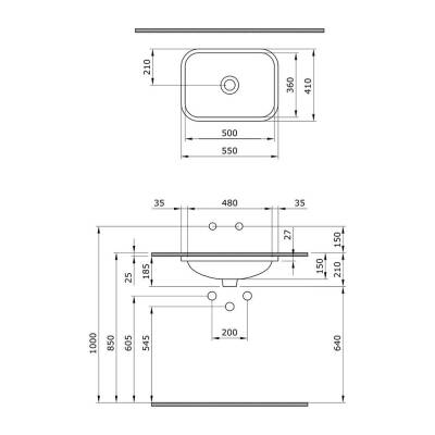 Bocchi Scala Tezgah Altı Lavabo 55 Cm Mat Buz Mavi 1006-029-0125 - 2