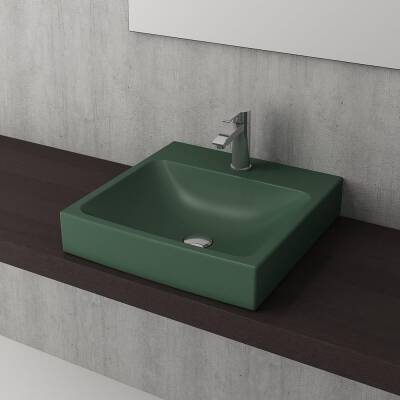 Bocchi Scala Tezgah Üstü Lavabo 48 Cm Mat Yeşil 1076-027-0126 - 1