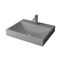 Bocchi Scala Tezgah Üstü Lavabo 60 Cm Mat Gri 1077-006-0126 - 1