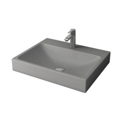 Bocchi Scala Tezgah Üstü Lavabo 60 Cm Mat Gri 1077-006-0126 - 1