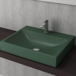 Bocchi Scala Tezgah Üstü Lavabo 60 Cm Mat Yeşil 1077-027-0126 - 1