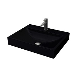 Bocchi Scala Tezgah Üstü Lavabo 60 Cm Parlak Siyah 1077-005-0126 - 1