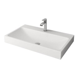 Bocchi Scala Tezgah Üstü Lavabo 80 cm Mat Beyaz 1078-002-0126 - 1