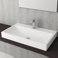 Bocchi Scala Tezgah Üstü Lavabo 80 cm Mat Beyaz 1078-002-0126 - 2