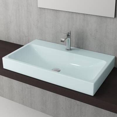 Bocchi Scala Tezgah Üstü Lavabo 80 cm Mat Buz Mavi 1078-029-0126 - 1