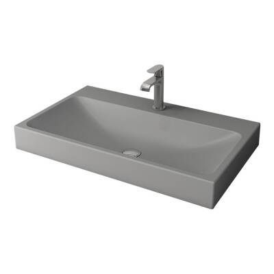 Bocchi Scala Tezgah Üstü Lavabo 80 cm Mat Gri 1078-006-0126 - 1