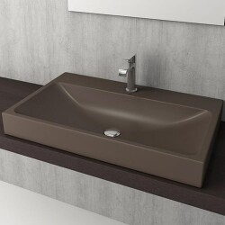 Bocchi Scala Tezgah Üstü Lavabo 80 cm Mat Kahverengi 1078-025-0126 - 1