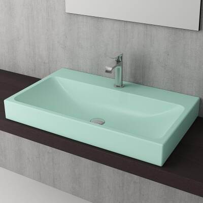 Bocchi Scala Tezgah Üstü Lavabo 80 cm Mat Mint Yeşil 1078-033-0126 - 1