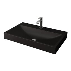 Bocchi Scala Tezgah Üstü Lavabo 80 cm Mat Siyah 1078-004-0126 - 1