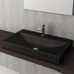 Bocchi Scala Tezgah Üstü Lavabo 80 cm Mat Siyah 1078-004-0126 - 2