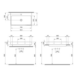 Bocchi Scala Tezgah Üstü Lavabo, 80 cm, Mat Yasemin 1078-007-0126 - 3