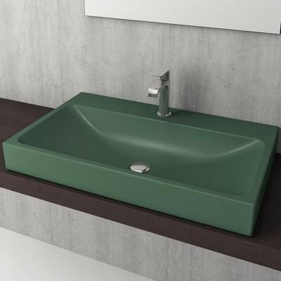 Bocchi Scala Tezgah Üstü Lavabo 80 cm Mat Yeşil 1078-027-0126 - 1