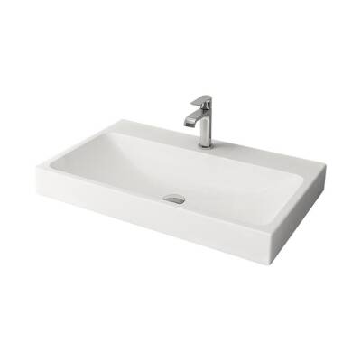 Bocchi Scala Tezgah Üstü Lavabo 80 cm Parlak Beyaz 1078-001-0126 - 1