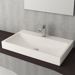 Bocchi Scala Tezgah Üstü Lavabo 80 cm Parlak Bisküvi 1078-014-0126 - 2