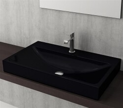 Bocchi Scala Tezgah Üstü Lavabo, 80 cm, Parlak Siyah 1078-005-0126 - 2