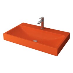 Bocchi Scala Tezgah Üstü Lavabo 80 cm Parlak Turuncu 1078-012-0126 - 1