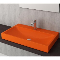 Bocchi Scala Tezgah Üstü Lavabo 80 cm Parlak Turuncu 1078-012-0126 - 2