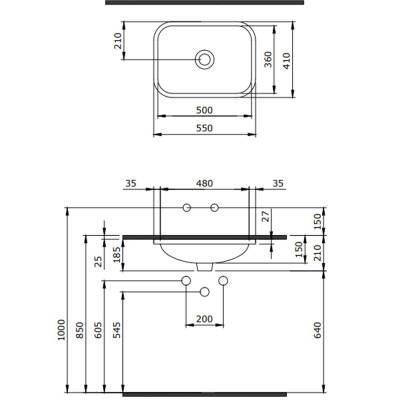 Bocchi Scala Tezgahaltı Lavabo 55 cm Mat Yasemin 1006-007-0125 - 2