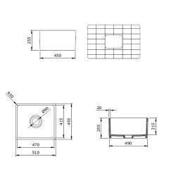 Bocchi Sotto Seramik Eviye, 46 cm, Parlak Beyaz 1359-001-0120 - 5