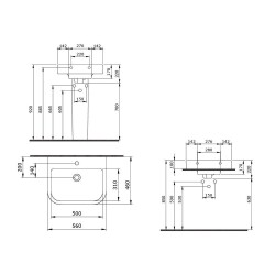 Bocchi Speciale Lavabo 56 cm Parlak Beyaz 1175-001-0126 - 3