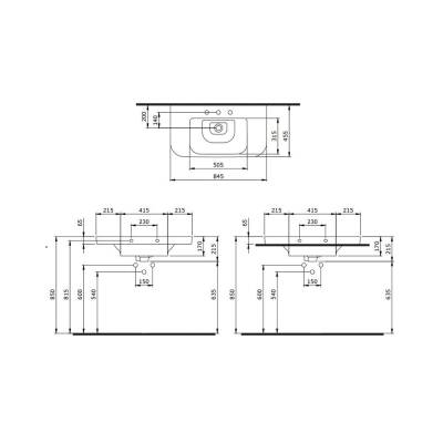 Bocchi Speciale Lavabo 85 Cm Parlak Beyaz 1231-001-0126 - 3