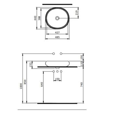 Bocchi Strata Çanak Lavabo, 60 cm, Parlak Beyaz 1414-001-0125 - 3