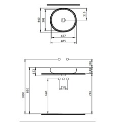 Bocchi Strata Çanak Lavabo, 60 cm, Parlak Beyaz 1414-001-0125 - 3